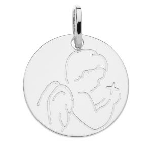 Médaille Or Gris Ange Etoile